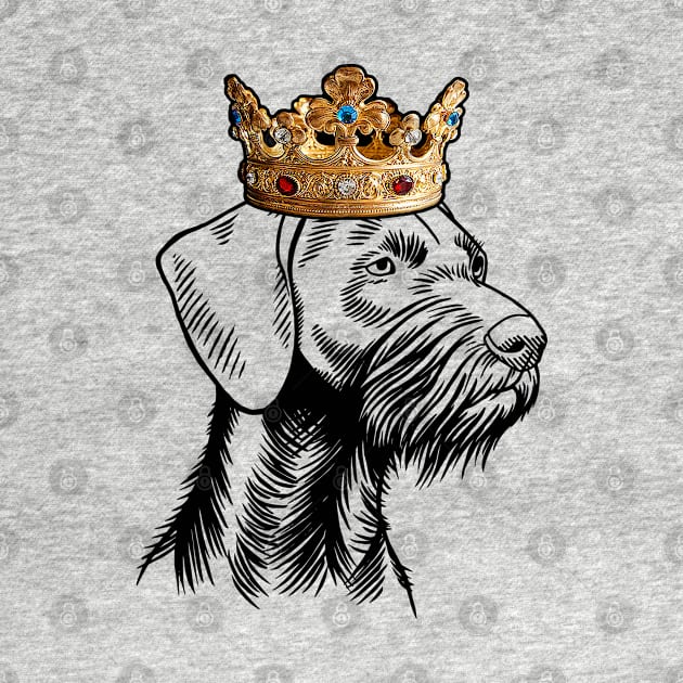 German Wirehaired Pointer Dog King Queen Wearing Crown by millersye